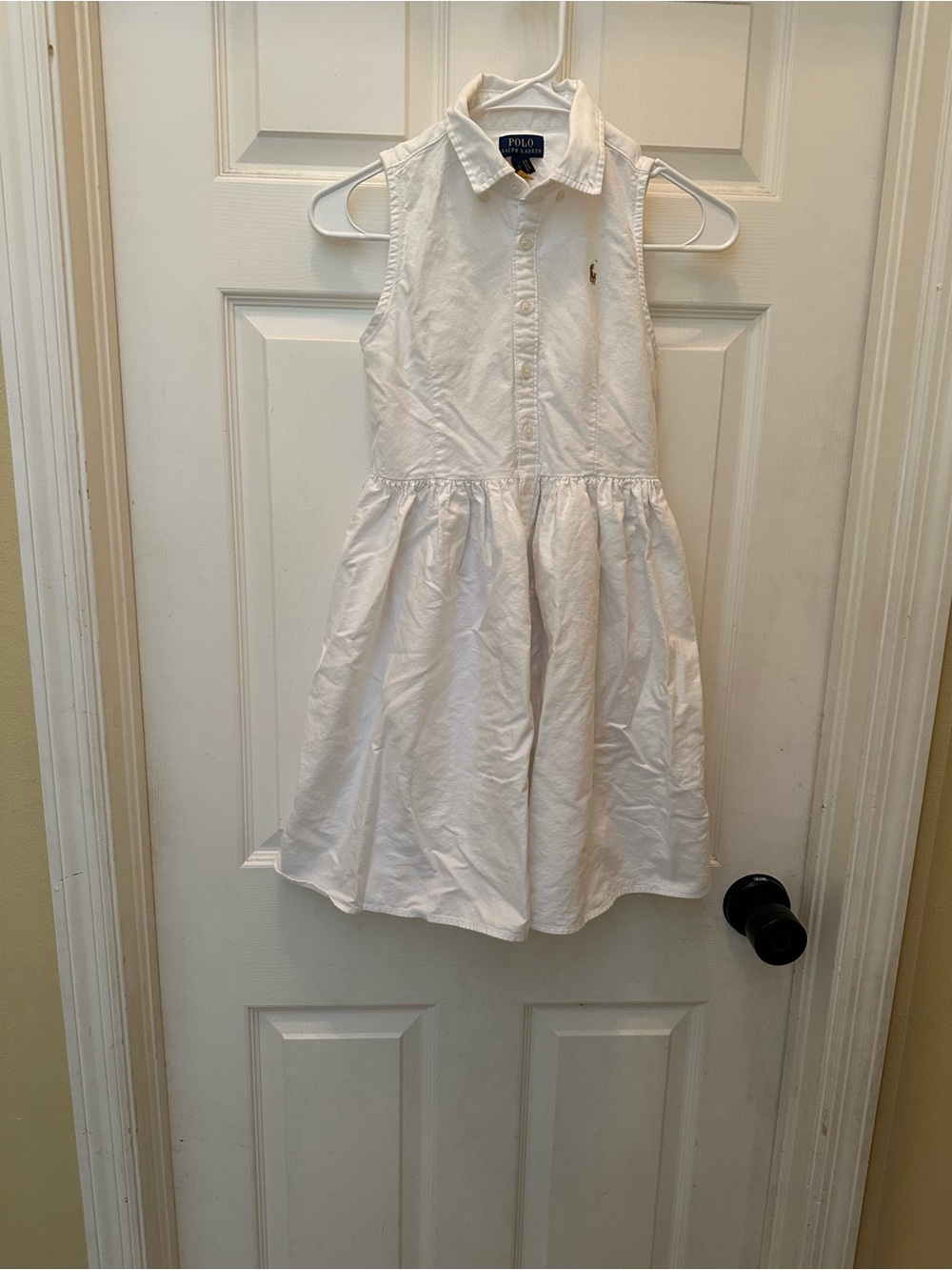Polo by Ralph Lauren Girls' White Sleeveless Shirt Dress
